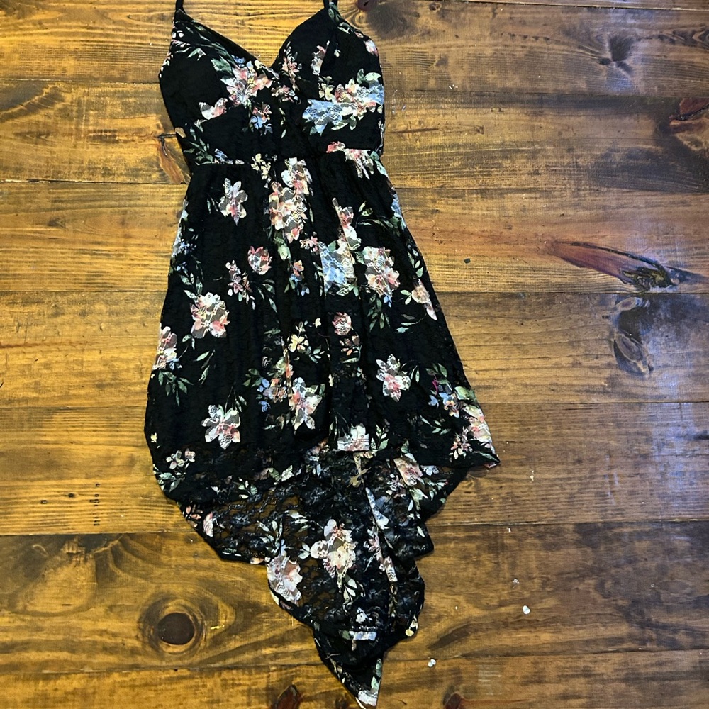 Black and flowers youth large dress by as u wish